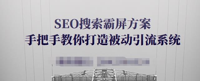 SEO搜索霸屏方案，手把手教你打造被动引流系统【视频课程】-鲤鱼笔记