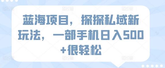 蓝海项目，探探私域新玩法，一部手机日入500+很轻松-鲤鱼笔记