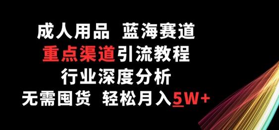 成人用品，蓝海赛道，重点渠道引流教程，行业深度分析，无需囤货，轻松月入5W+-鲤鱼笔记