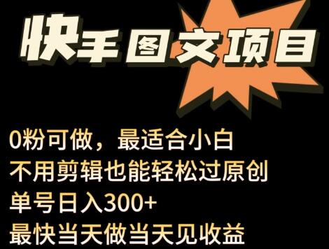 24年最新快手图文带货项目，零粉可做，不用剪辑轻松过原创单号轻松日入300+-鲤鱼笔记