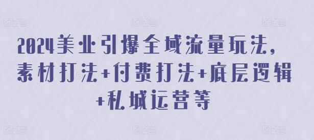 2024美业引爆全域流量玩法，素材打法 付费打法 底层逻辑 私城运营等-鲤鱼笔记