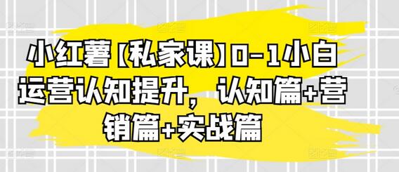 小红薯【私家课】0-1小白运营认知提升，认知篇+营销篇+实战篇-鲤鱼笔记