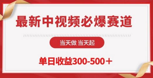 最新中视频必爆赛道，当天做当天起，单日收益300-500+-鲤鱼笔记