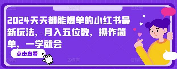 2024天天都能爆单的小红书最新玩法，月入五位数，操作简单，一学就会-鲤鱼笔记