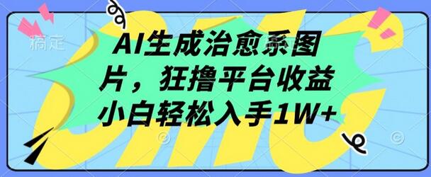 AI生成治愈系图片，狂撸平台收益，小白轻松入手1W+-鲤鱼笔记