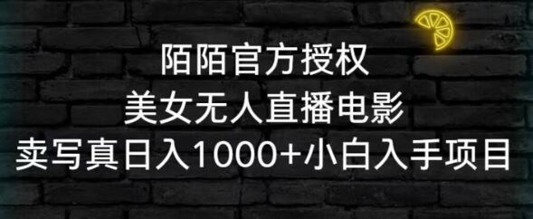 陌陌官方授权美女无人直播电影，卖写真日入1000+小白入手项目【揭秘】-鲤鱼笔记