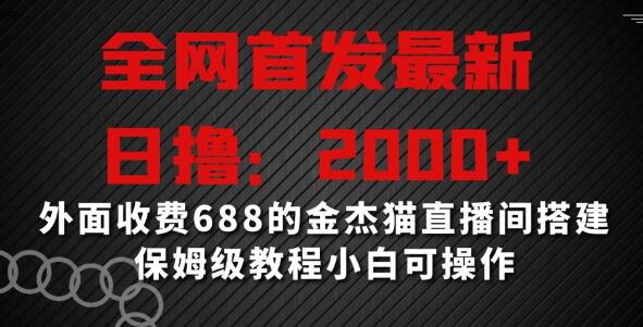 全网首发最新，日撸2000+，外面收费688的金杰猫直播间搭建，保姆级教程小白可操作【揭秘】-鲤鱼笔记