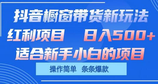 抖音橱窗带货新玩法，单日收益几张，操作简单，条条爆款