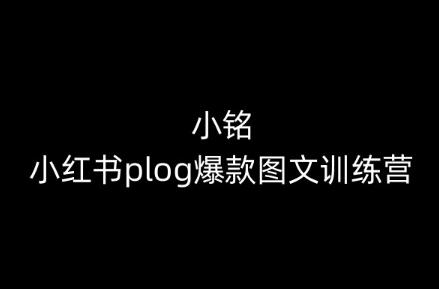 小铭-小红书plog爆款图文训练营，教你从0-1做小红书-鲤鱼笔记