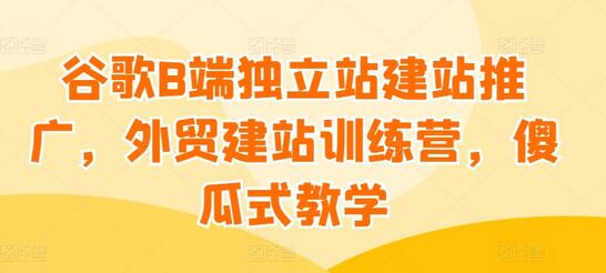 谷歌B端独立站建站推广，外贸建站训练营，傻瓜式教学-鲤鱼笔记