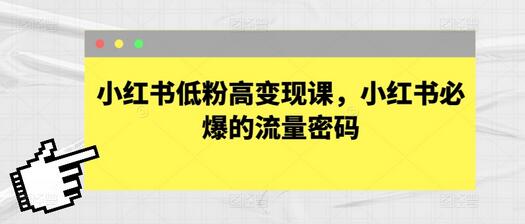 小红书低粉高变现课，小红书必爆的流量密码-鲤鱼笔记