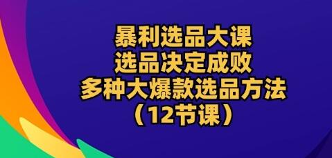 暴利选品大课：选品决定成败，教你多种大爆款选品方法(12节课)-鲤鱼笔记