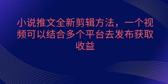 小说推文全新剪辑方法，一个视频可以结合多个平台去发布获取-鲤鱼笔记