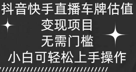 抖音快手直播车牌估值变现项目，无需门槛，小白可轻松上手操作-鲤鱼笔记