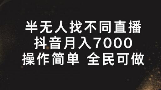 半无人找不同直播，月入7000+，操作简单 全民可做