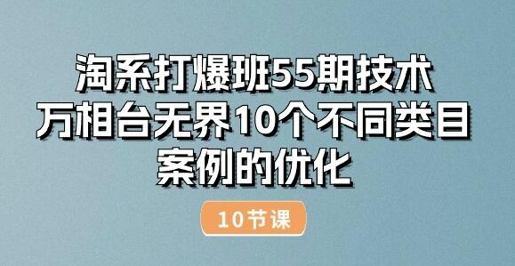 淘系打爆班55期技术：万相台无界10个不同类目案例的优化(10节)