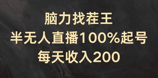 脑力找茬王，半无人直播100%起号，每天收入200+