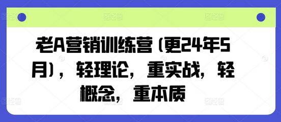 老A营销训练营(更24年6月)，轻理论，重实战，轻概念，重本质