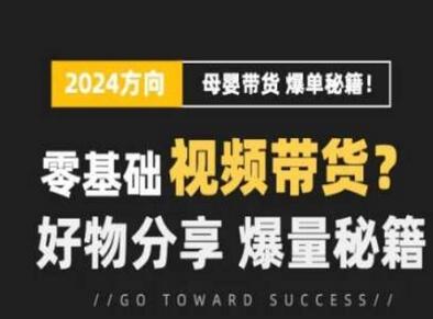 短视频母婴赛道实操流量训练营，零基础视频带货，好物分享，爆量秘籍