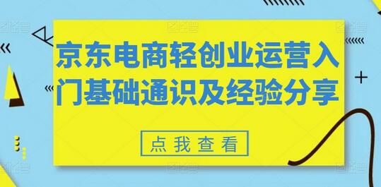 京东电商轻创业运营入门基础通识及经验分享