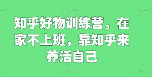 知乎好物训练营，在家不上班，靠知乎来养活自己