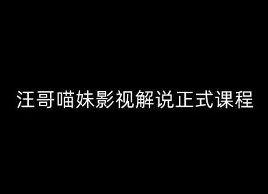 汪哥影视解说正式课程：剪映/PR教学/视解说剪辑5大黄金法则/全流程剪辑7把利器等等