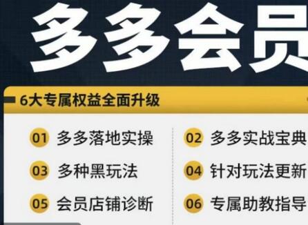 拼多多会员，拼多多实战宝典+实战落地实操，从新手到高阶内容全面覆盖