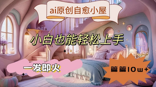 ai原创治愈小屋，小白也能轻松上手，一发即火，篇篇10w+