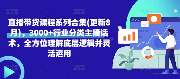 直播带货课程系列合集(更新8月)，3000+行业分类主播话术，全方位理解底层逻辑并灵活运用