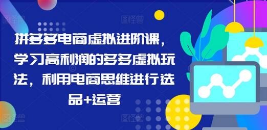 拼多多电商虚拟进阶课，学习高利润的多多虚拟玩法，利用电商思维进行选品+运营（更新）