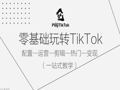 零基础玩转TikTok，配置一运营一剪辑一热门一变现，一站式教学