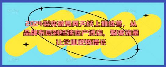 2024裂变破局两天线上训练营，从品牌布局到终端客户进店，裂变流量让企业逆势增长