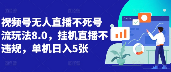 视频号无人直播不死号流玩法8.0，挂机直播不违规，单机日入5张