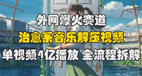 外网爆火赛道，治愈系音乐解压视频，单视频最高4亿播放 ，全流程拆解