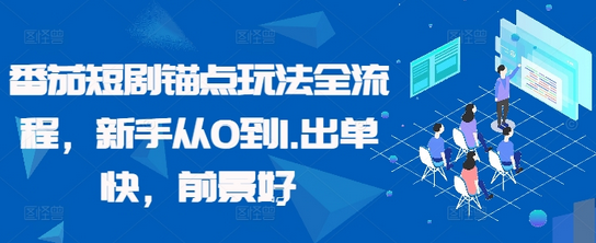 番茄短剧锚点玩法全流程，新手从0到1，出单快，前景好