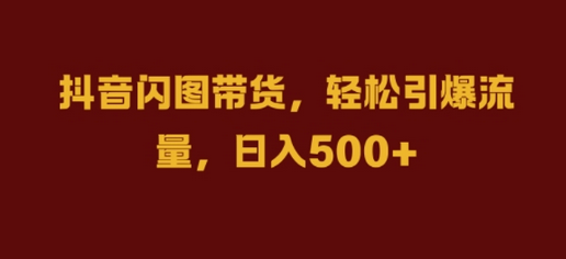 抖音闪图带货，轻松引爆流量，日入几张